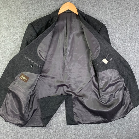 Neiman Marcus Cashmere Blazer Jacket Men 46L Gray Soft Sport Coat - Picture 5 of 15